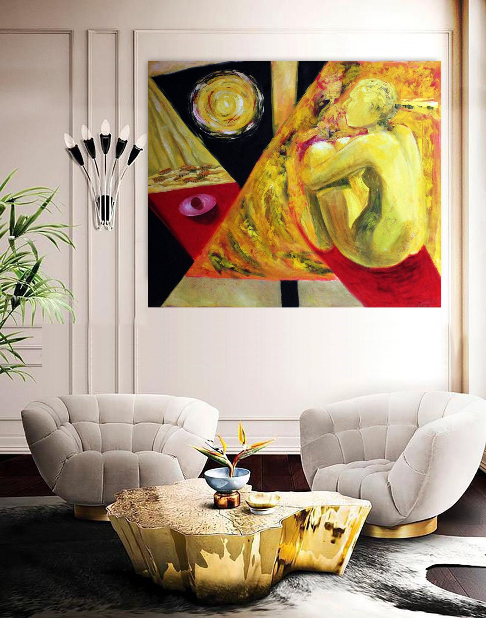 Nude Painting Sensual Original Oil Painting, Bedroom Feminine Sexy