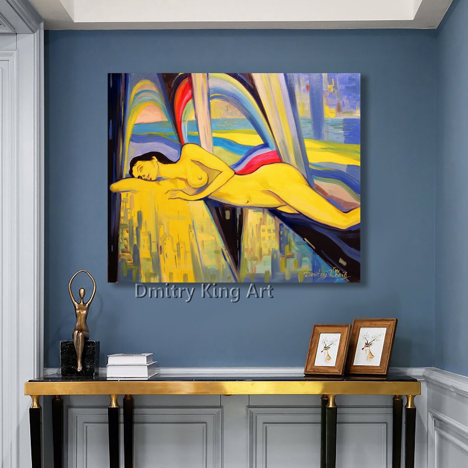 Sleeping Beauty Nude Painting Abstract Painting Naked Woman Etsy