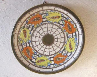 Charlotte Rhead decorative tube-lined charger, Tarragona pattern, Crown Ducal 1938