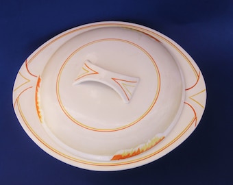 Burleigh vegetable tureen, early Art Deco 1922, Burgess and Leigh, Burleighware, Balmoral shape, great condition