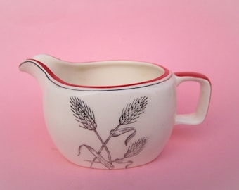 Midwinter fifties creamer or milk jug, Jessie Tait Silver Wheat pattern 1953,stylecraft shape, British ceramics, vintage tableware