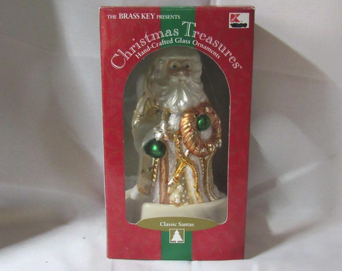 VTG 2001 Christmas Treasures Old World Glass Santa Claus Christmas Ornament 7" (Bx 6)