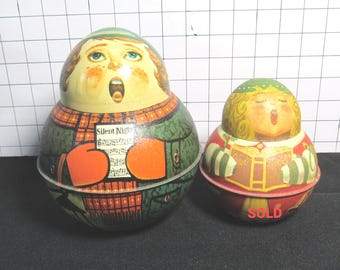 Choice Roly Poly Bristol Ware Collectible Tobacco Tin - Carollers 1982/84