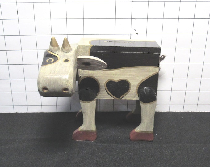 VTG Wooden Cow Bank