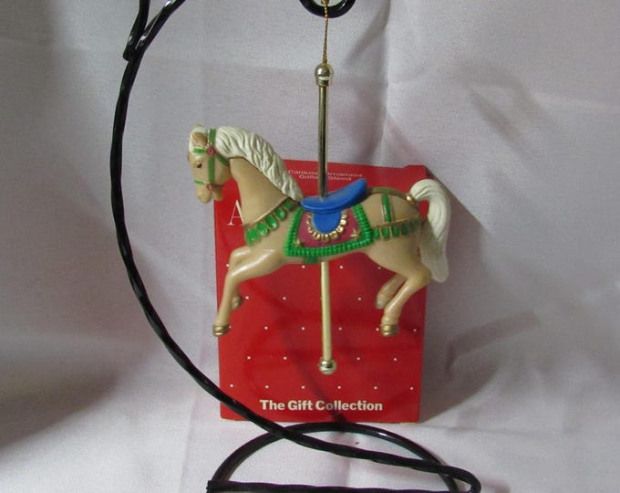Vtg Avon Carousel Christmas Ornament " Gallant Steed" (Bx 6)