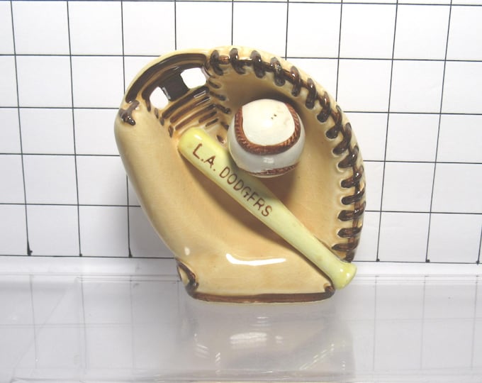 VTG Porcelain LA Dodgers Ball & Bat in Glove Figurine (H)