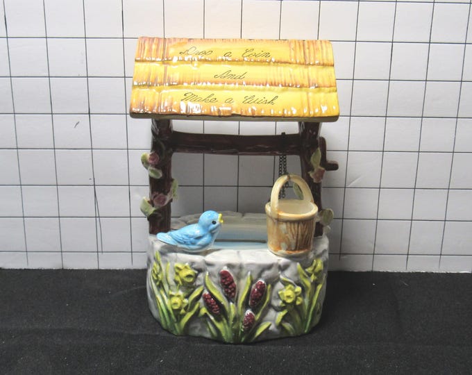 VTG 1960's Ceramic Wishing Well Bank