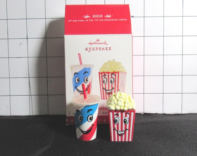 Hallmark Keepsake 'tis the Seasoning Series Ornament #3 Popcorn/Soda 2016   (bx 8)