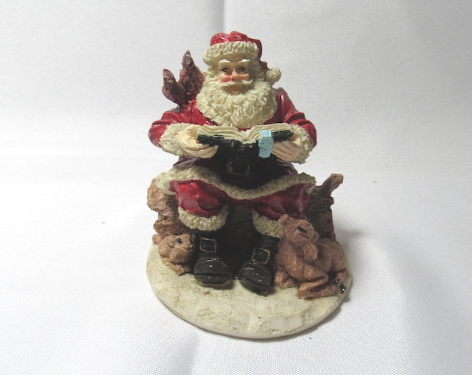 Vtg Santa Reading Book to Animals Figurine (Bx 5)
