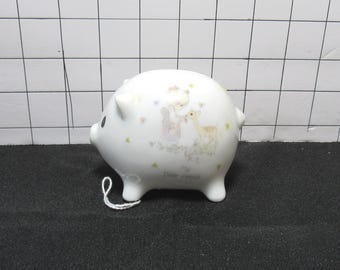 VTG 1988 Precious Moments "My Deer Friend" Porcelain Piggy Coin Bank