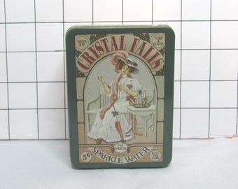 Vtg Collector's Tin Decorated with An Advertisement - Empty 4" x 3"