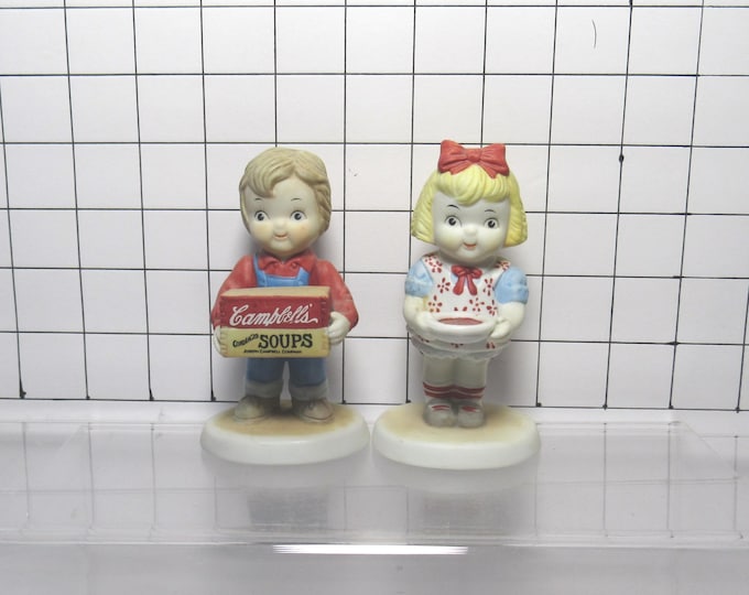 Campbell Soup Boy and Girl Kid Figurine  1993 (H)