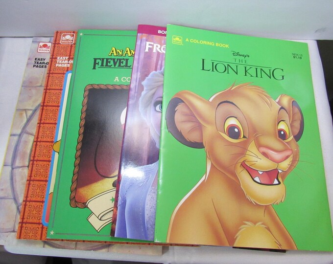 NOS 5 Different Disney Coloring Books 1991-2020