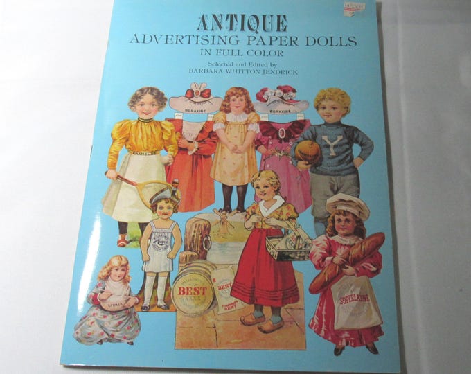 New Vintage Antique Advertising Paper Dolls in Full Color Guide Book PB