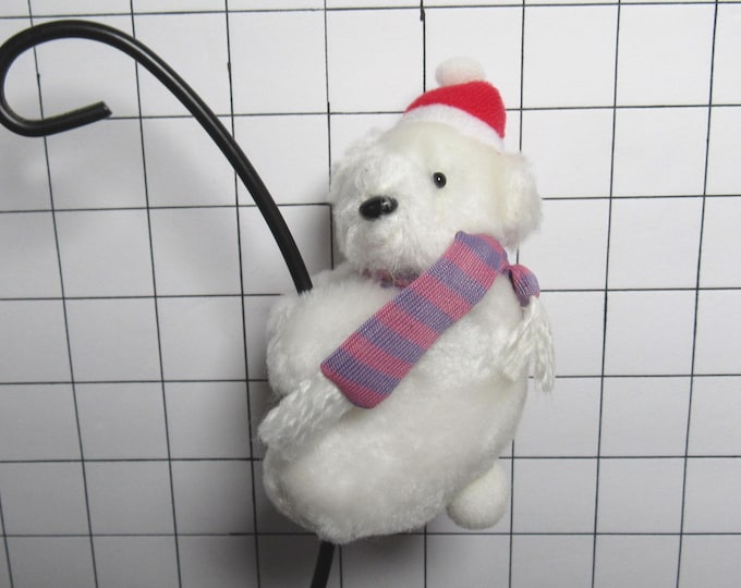 Furry Clip on Bear Christmas Ornament (Box 3)