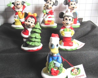 Choice of VTG Christmas Disney Porcelain Bisque Mickey & Friends Figurines (Box 2)