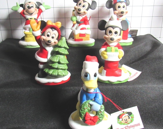 Choice of VTG Christmas Disney Porcelain Bisque Mickey & Friends Figurines (Box 2)
