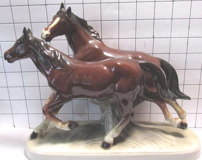 Large Hertwig Katzhutte German Running Horses Figurine (H)