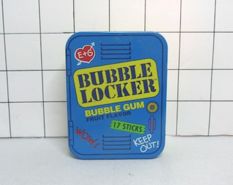 Vintage 1990's Bubble Locker Bubble Gum Tin