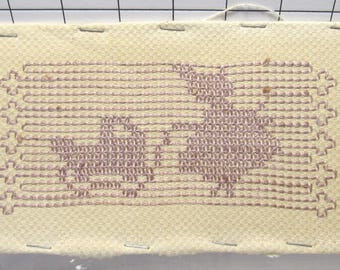 VTG Huck Towel Needlework Woman/Baby Carriage (Shop)