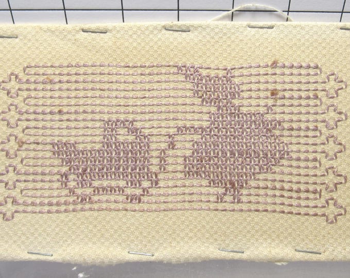 VTG Huck Towel Needlework Woman/Baby Carriage (Shop)