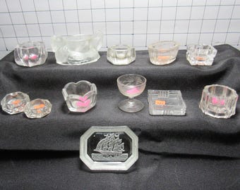 Choice of Vtg Glass/Crystal Open Salt Cellar Salt Dips (OS#3)