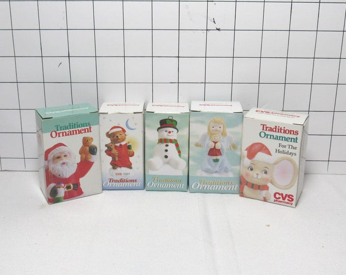 Choice of CVS Ceramic Christmas Ornaments from 1994-1998 (bx1)