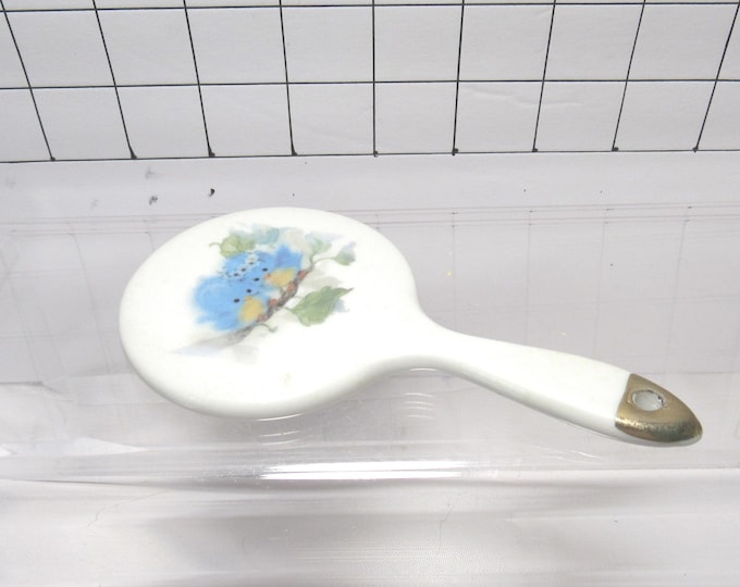 VTG Designer's Collection Porcelain "Bluebirds" Hand Mirror 5.5" (H)
