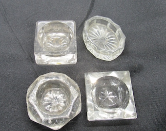 4 Vtg Assorted Shaped Glass Open Salt Cellars (#150)