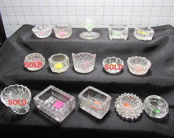 Choice of Vtg Glass Open Salt Cellar Salt Dip (OS#2)