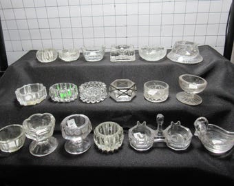 Choice of Vtg Glass/Crystal Open Salt Cellar Salt Dips (OS#1)