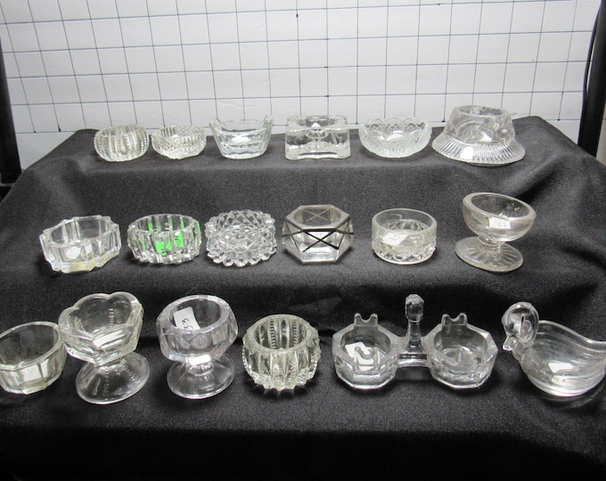 Choice of Vtg Glass/Crystal Open Salt Cellar Salt Dips (OS#1)