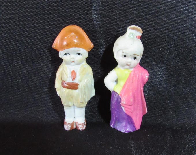Pair of Frozen Charlotte Bisque Dolls - Matador/Senorita - Japan (Shop)