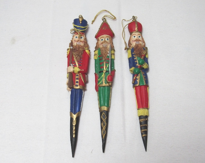 Terry Village 3Pc Set of Pencil Soldier Christmas Ornaments (bx1)