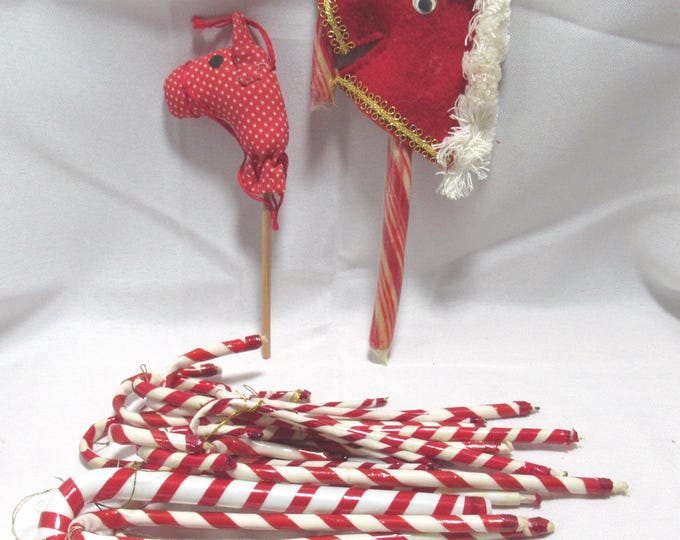 19 Candy Canes and Stick Horses Christmas Ornaments  (S 19)
