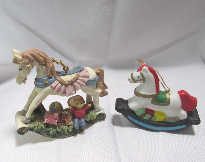2 Rocking Horse Christmas Ornaments (S 12)