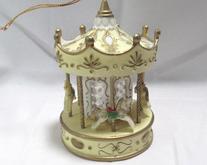 VTG 1980's Plastic Carousel Christmas Ornament (Bx 4)