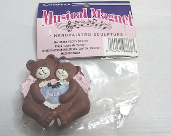1992 Chadwick Miller Resin Musical Magnet No. 98868 Teddy Bears - "Love Me Tender" (Bx 9)