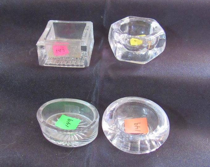 4 Vtg Assorted Shaped Glass Open Salt Cellars (#149)