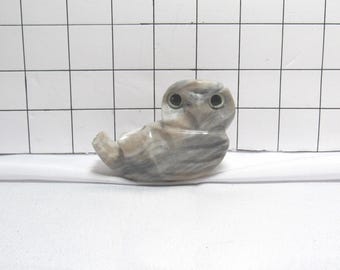 Carved Owl Agate Marble Figurine