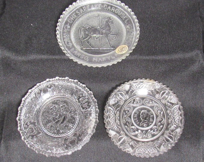 Choice of 1 Vtg 1970's Pairpoint Glass Cup Plate 3.5" (BR)