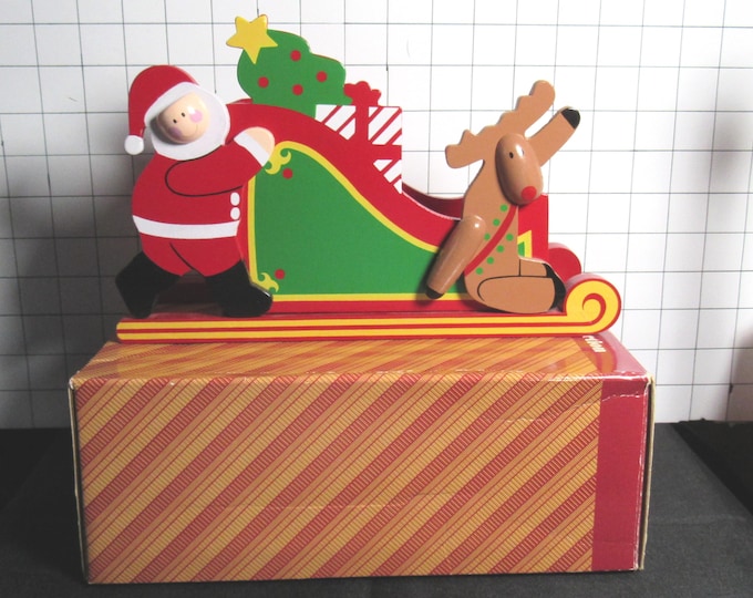 Avon Wooden Santa Sleigh Card Holder/Centerpiece (Box 2)