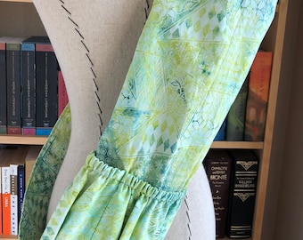 Blue Green Batik Print Yoga Mat Bag with Pockets