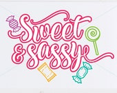 Sweet and Sassy, Candy svg, cricut silhouette cut file, instant download png DXF jpg, Little girl eps