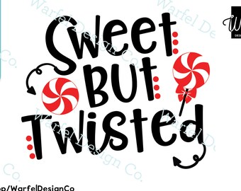 Zoete maar verdraaide svg, kerst clipart, Cricut silhouet gesneden bestand, Instant download png DXF eps,