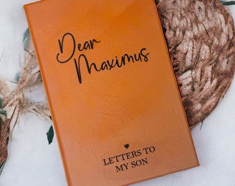 Letters to My Son, Personalized Leather Journal, Custom Journal Notebook, Leather notebook, Engraved Leather Journal for men