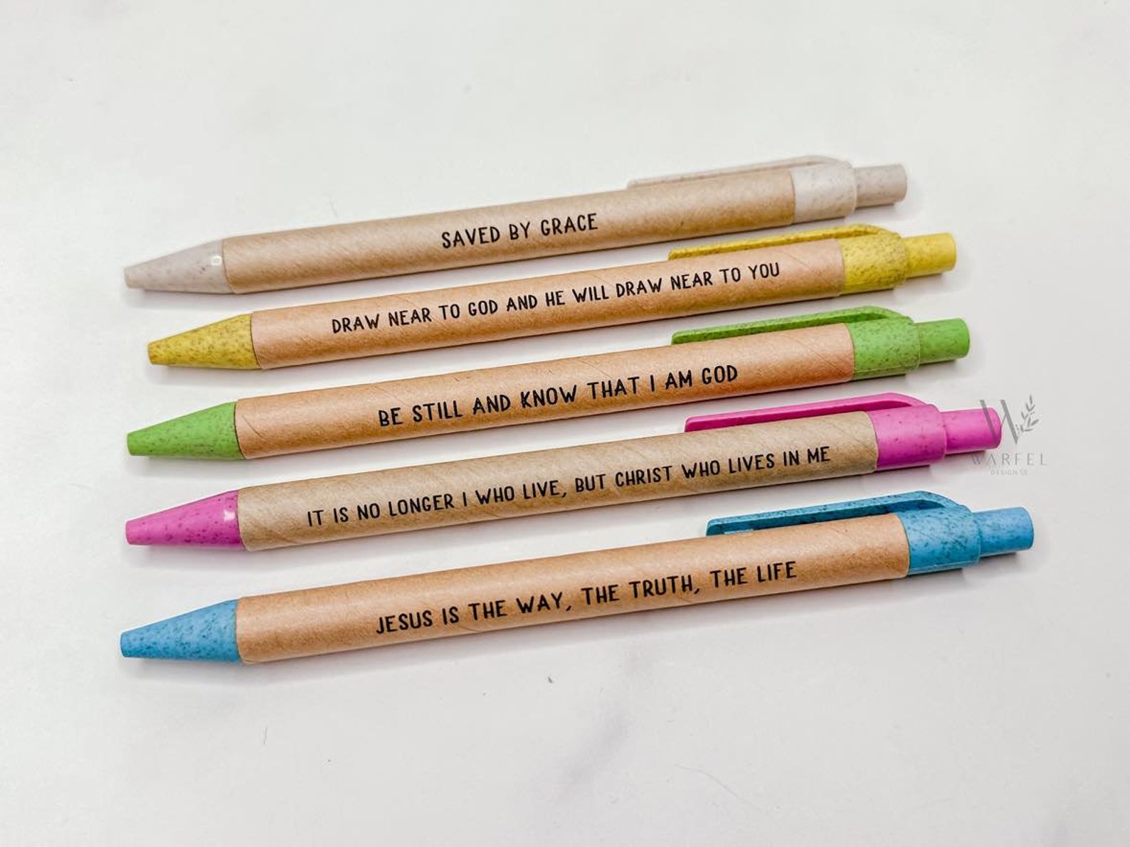 Christian Ballpoint Pen Set, Engraved Bible Scripture, Cute Colorful ...