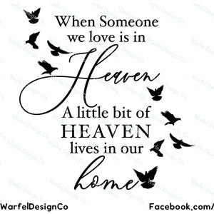 In Memory svg, Heaven in our home SVG, Memorial wall decal, Cricut Silhouette SVG