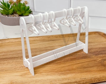 Earring Wardrobe Jewelry stand to hang earrings, mini earring hangers, White acrylic jewelry holder, Quirky earring clothing rack display