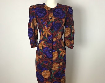 Stunning Vintage 1980’s Floral Day Dress Size 12
